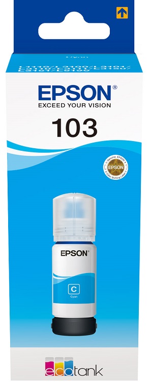 Картридж Epson 103C C13T00S24A голубой (cyan) 65мл для Epson L3100/3110/3150