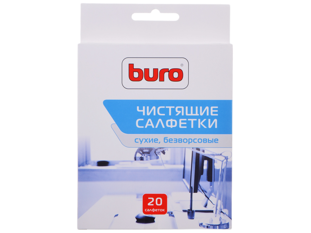 

Салфетки чистящие BURO сухие, безворсовые, 20 шт