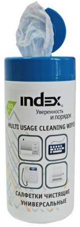 

Салфетки влажные чистящие INDEX универсальные, 100 шт. ICCW02100M