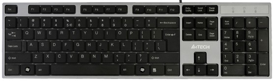 Клавиатура A4Tech KD-300 USB G(Серый) 104кн, слим