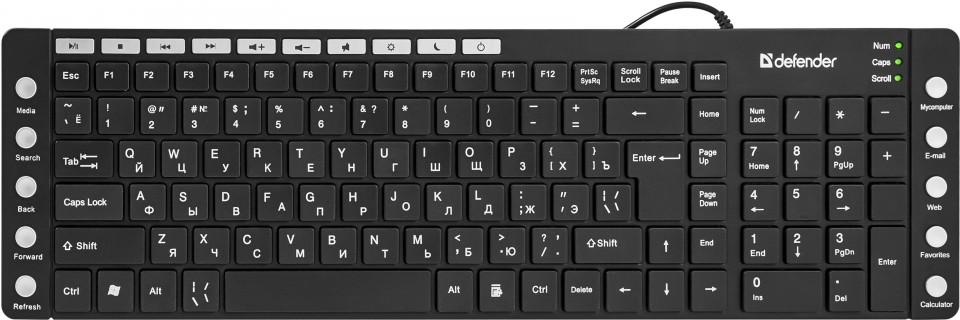 

Клавиатура Defender OfficeMate MM-810 USB B(Черн) 105+20кн