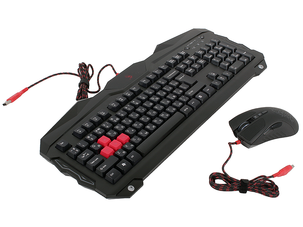 Комплект A4Tech Bloody Q2100/B2100 (Q210+Q9)/(B210+V9C) Black USB клавиатура: 103 клавиш / мышь: оптическая, 3200dpi, 7 кнопок + колесико