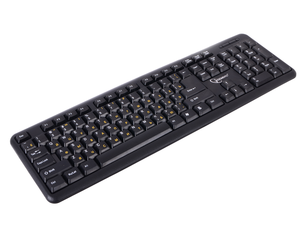 

Клавиатура Gembird KB-8320U-Ru_Lat-BL Black USB проводная, мембранная, 104 клавиши