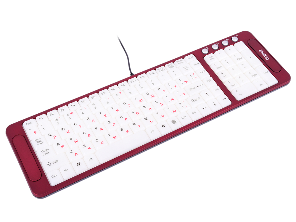 

Клавиатура Dialog KK-L04U USB Red White USB проводная, 104 клавиши + 4