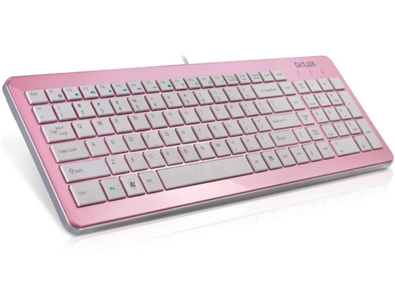 

Клавиатура Delux K1500 Ultra-Slim бело-розовый USB