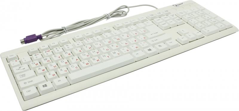 

Клавиатура Gembird KB-8300-R White PS/2 проводная, 104 клавиши