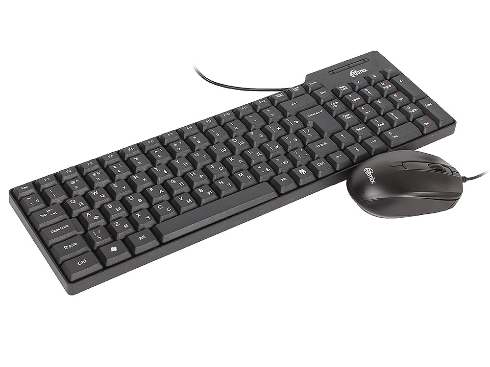 Комплект Ritmix RKC-010 Black USB клавиатура: проводная, 102 клавиши / мышь: 800dpi, 2 кнопки + колесо
