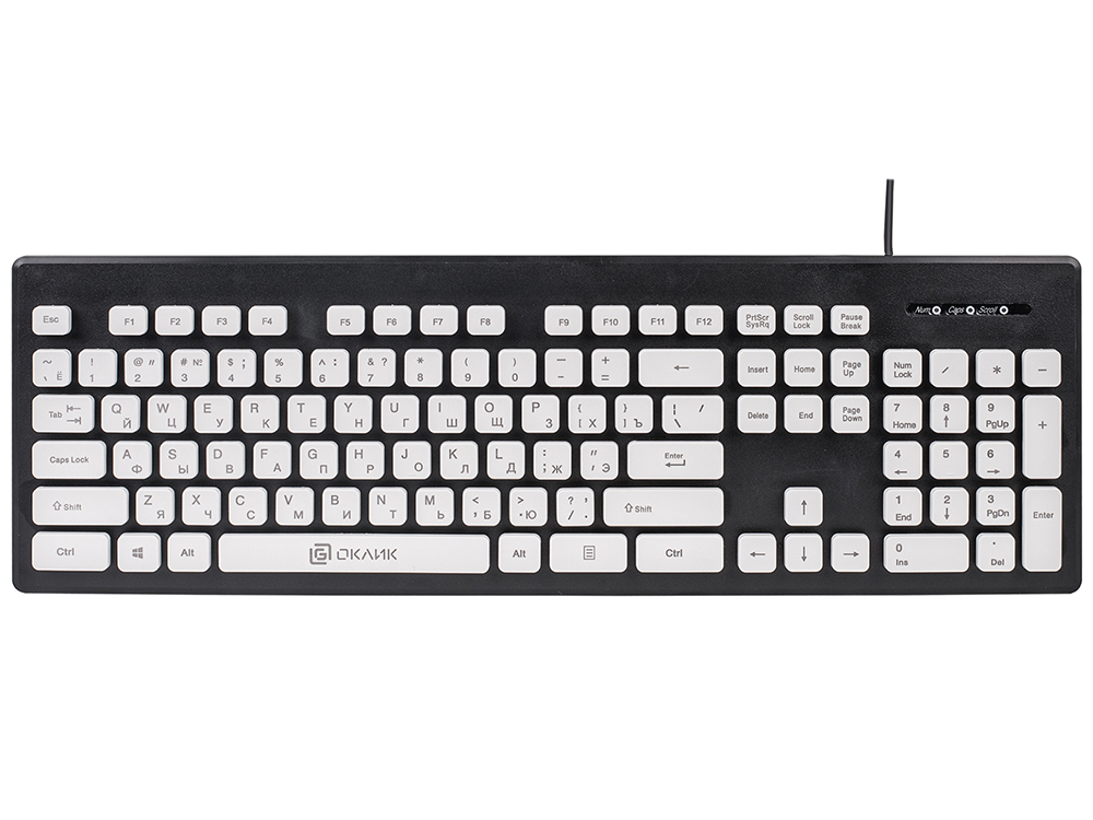 

Клавиатура проводная Oklick 580M USB черный белый