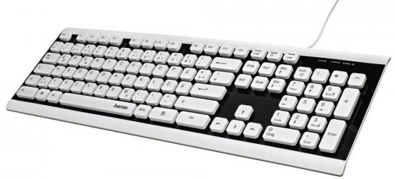 

Клавиатура проводная HAMA R1173000 USB черный белый