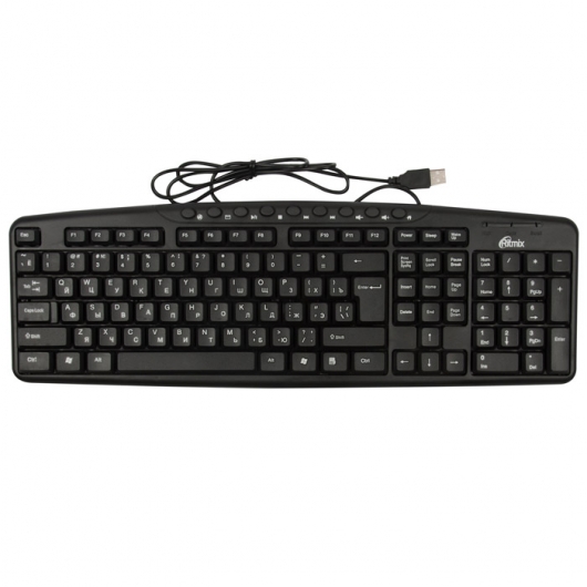 

Клавиатура Ritmix RKB-141 Black USB проводная, 116 клавиш + 12
