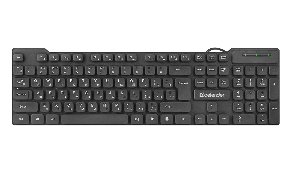Клавиатура проводная OfficeMate HB-260 RU,черный,мультимедиа DEFENDER