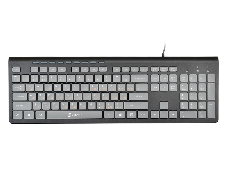 

Клавиатура Oklick 480M черный/серый USB slim Multimedia