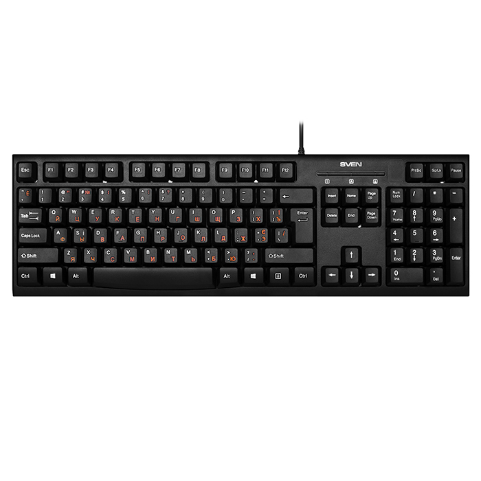 Клавиатура Sven KB-S300 Black PS/2 проводная, 104 клавиши