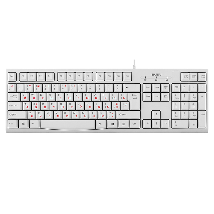 все цены на Клавиатура SVEN KB-S300 белая (104кл.) онлайн