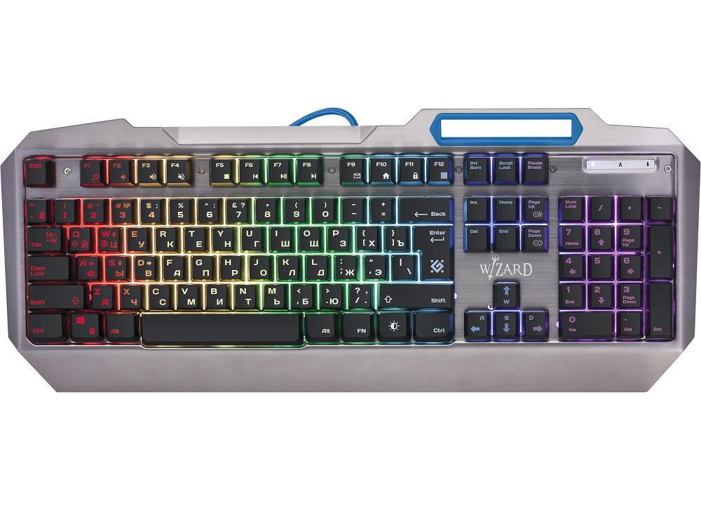 

Клавиатура Defender Wizard GK-230DL RU Silver USB проводная, мембранная, 104 клавиши + 12