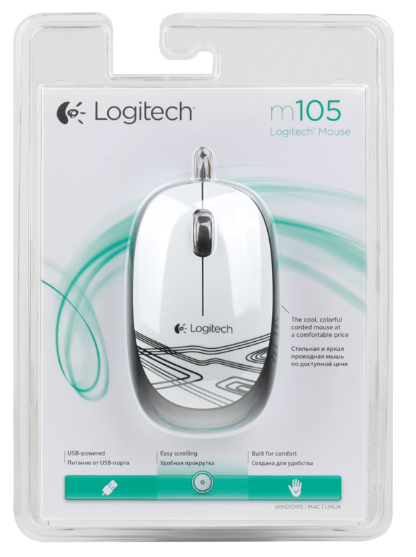 

Мышь (910-003117) Logitech Mouse M105 White