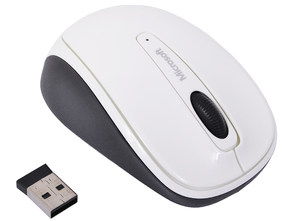 Мышь беспроводная Microsoft Mobile Mouse 3500 White/Black USB(Radio) оптическая, 1000 dpi, 2 кнопки + колесо