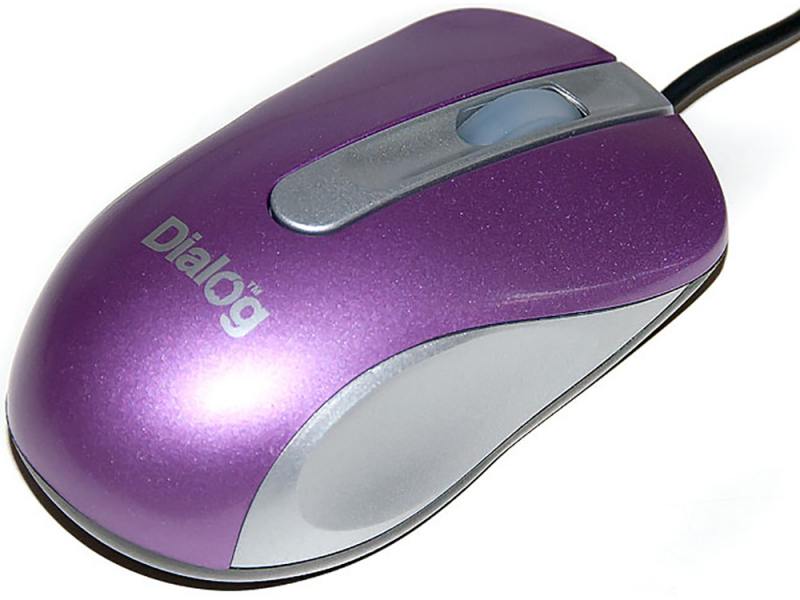 

Мышь проводная Dialog MOP-18SU серебристый фиолетовый USB