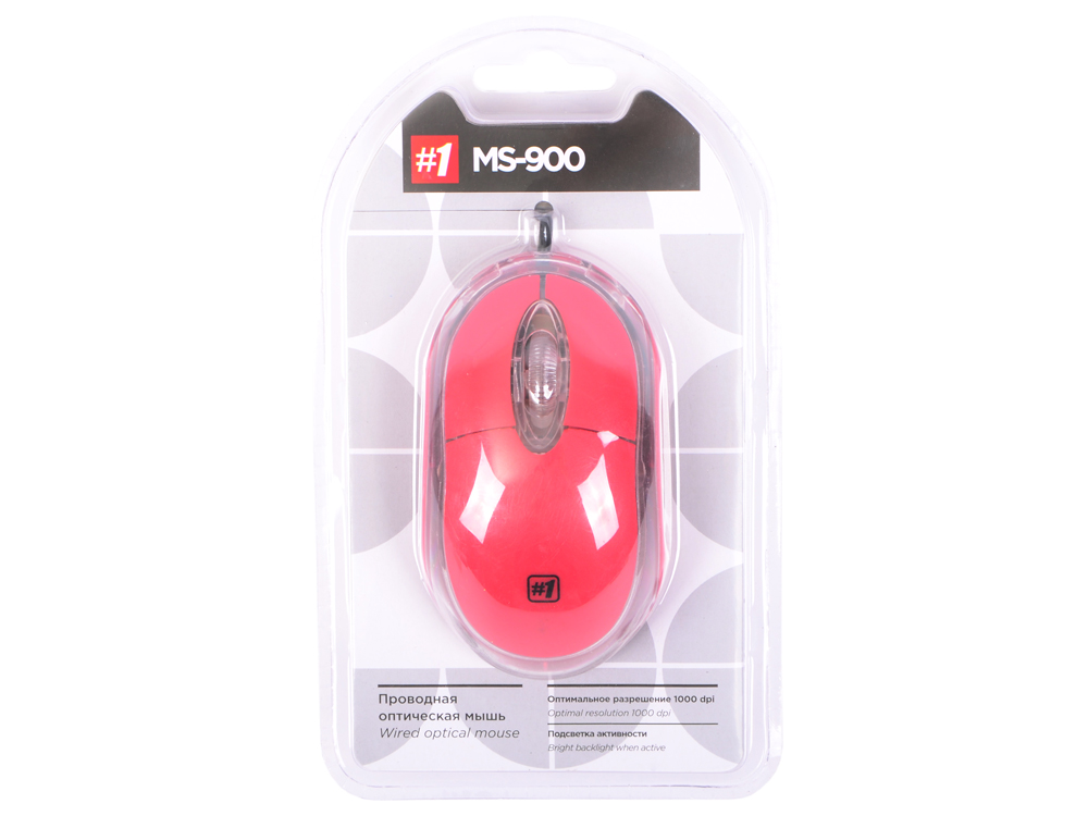 

Мышь проводная DEFENDER MS-900 красный USB 52901