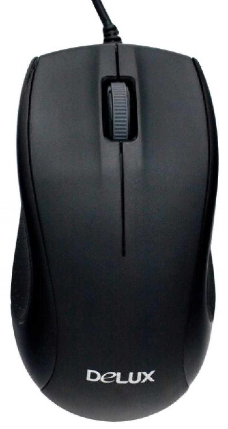 

Мышь Delux M375 Black USB проводная, оптическая, 3 кнопки + колесо