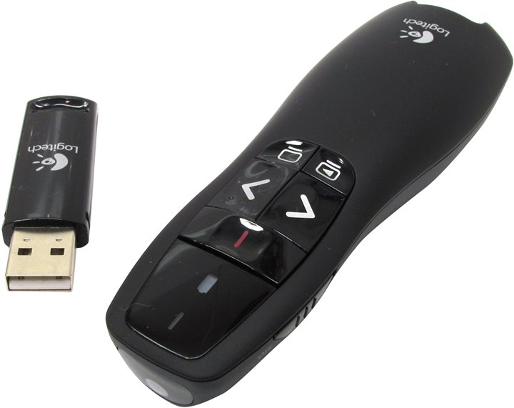 Презентер Logitech Wireless Presenter R400 Black USB(Radio) 5 кнопок презентер logitech wireless presenter r500 graphite 3 кнопки