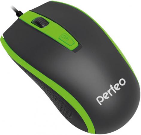 

Perfeo мышь оптическая, "PROFIL", 4 кн, USB, чёрн-зел [PF-383-OP-B/GN]