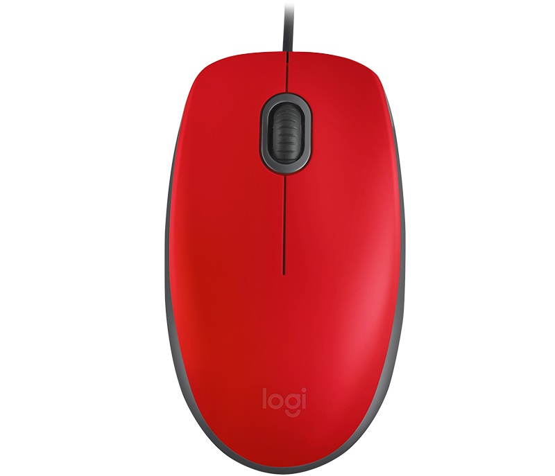 Мышь Logitech M110 silent Red USB проводная, оптическая, 1000 dpi, 2 кнопки + колесо