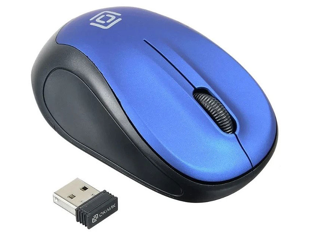 

Мышь Oklick 665MW черный/синий оптическая (1000dpi) беспроводная USB (3but)