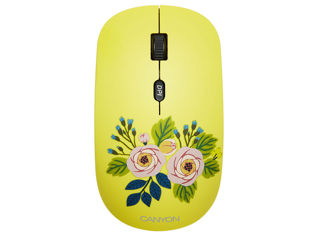 

Мышь беспроводная Canyon CND-CMSW400R Black/Yellow USB(Radio) оптическая, 1600 dpi, 3 кнопки + колесо