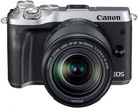 

Фотоаппарат Canon EOS M6 24.2Mpix 3" 1080p WiFi 18-150 IS STM f/ 3.5-6.3 LP-E17 серебристый 1725C022