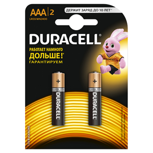 

Батарейки DURACELL LR03-2BL BASIC Блистер 2 шт (AAA)