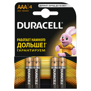 

Батарейки DURACELL LR03-4BL BASIC (40/120/21120) Блистер 4 шт (AAA)