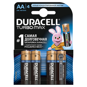 

Батарейки DURACELL LR6-4BL TURBO (80/240/20400) Блистер 4шт (AA)
