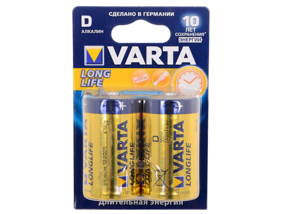 

Батарейки VARTA Long Life D блистер 2 4120113412