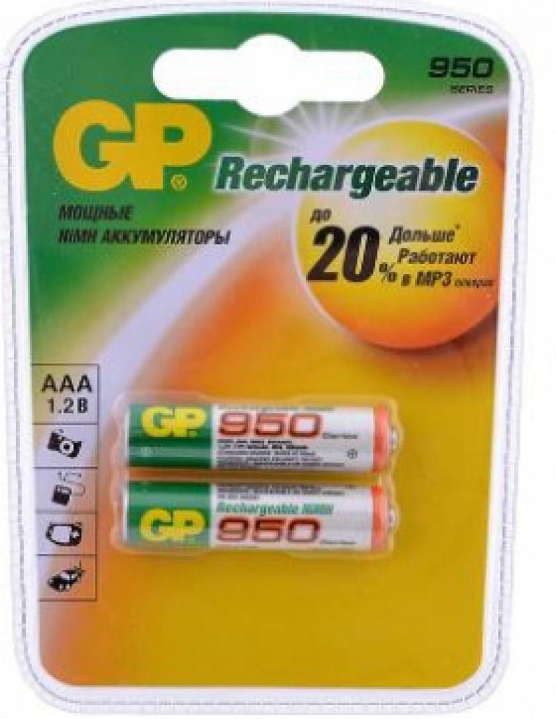 

Аккумуляторы 950 mAh GP 95AAAHC-UC2 AAA 2 шт