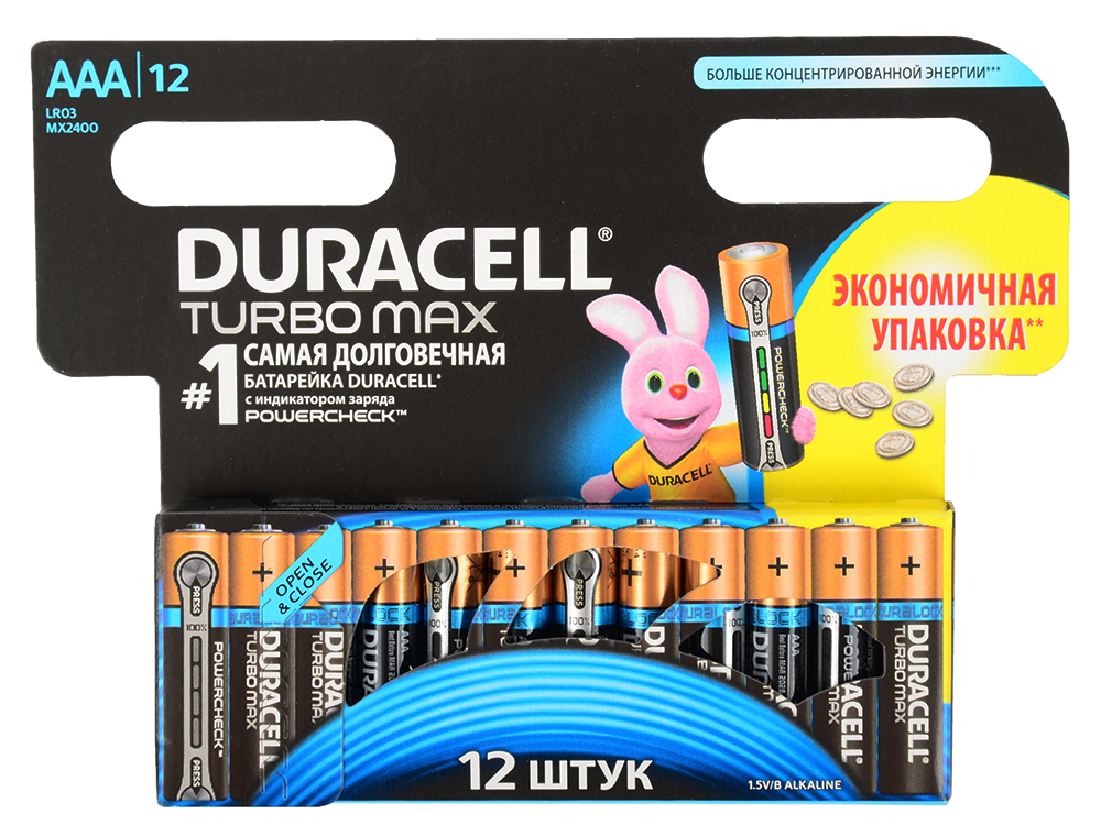 

Батарейки DURACELL (AAA) Turbo LR03-12BL 12 шт