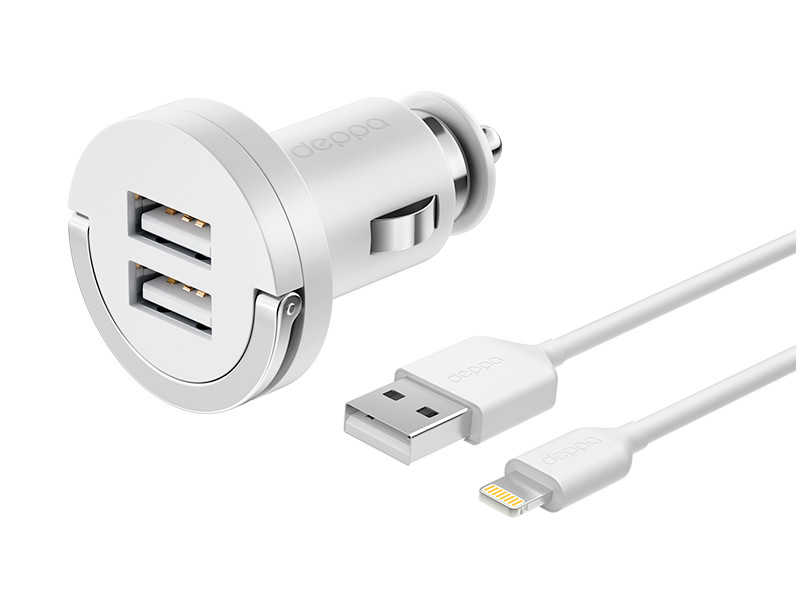 

Автомобильное зарядное устройство Deppa 11254 2.1A 2х USB белый