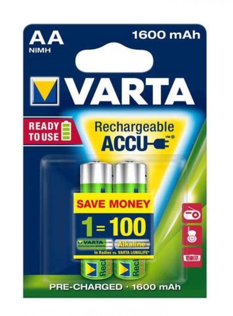 

Аккумуляторы 1600 mAh Varta R2U AA 2 шт