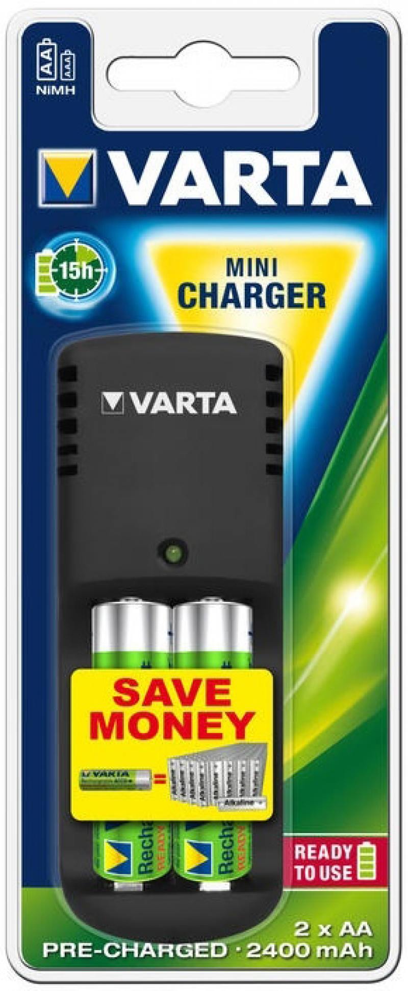 

Зарядное устройство + аккумуляторы 2400 mAh Varta Mini Charger AA/AAA 2 шт