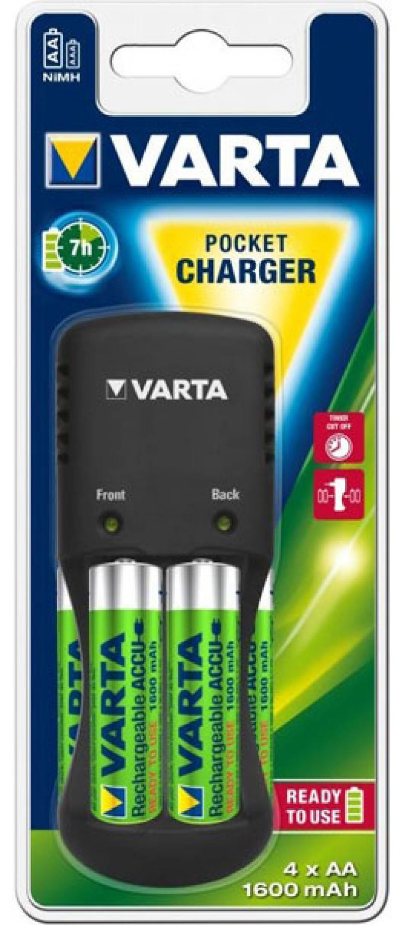 

Зарядное устройство + аккумуляторы 1600 mAh Varta Pocket Charger AA/AAA 4 шт
