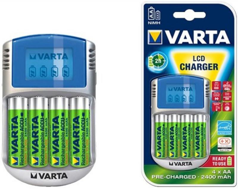 

Зарядное устройство + аккумуляторы 2100 mAh Varta Plug Charger AA/AAA 4 шт