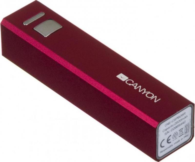 

Внешний аккумулятор Canyon CNE-CSPB26R 2600мАч красный