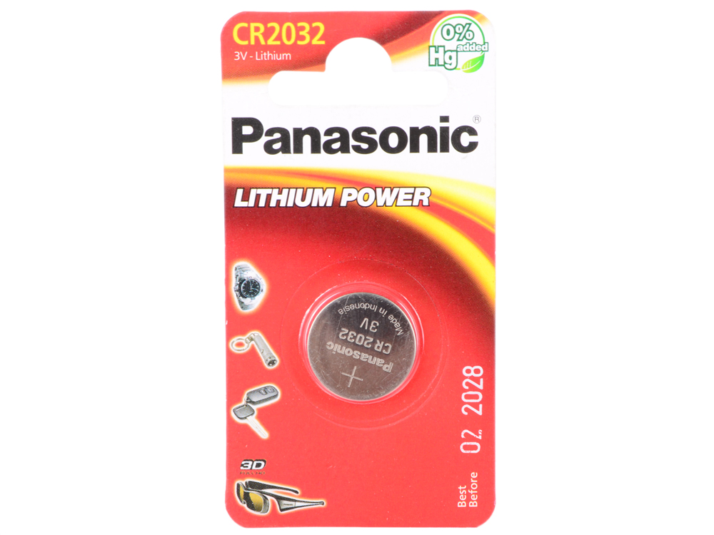 

Батарейка 220 mAh Panasonic Lithium Power CR2032 1 шт