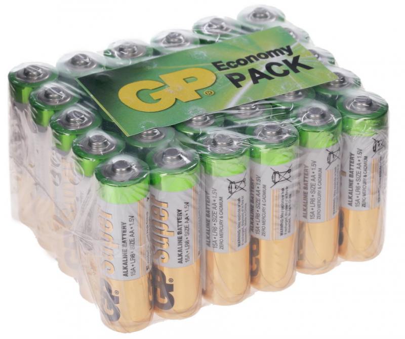 

Батарейки 1500 mAh GP Super Alkaline LR6 30 шт GP 15A-B30