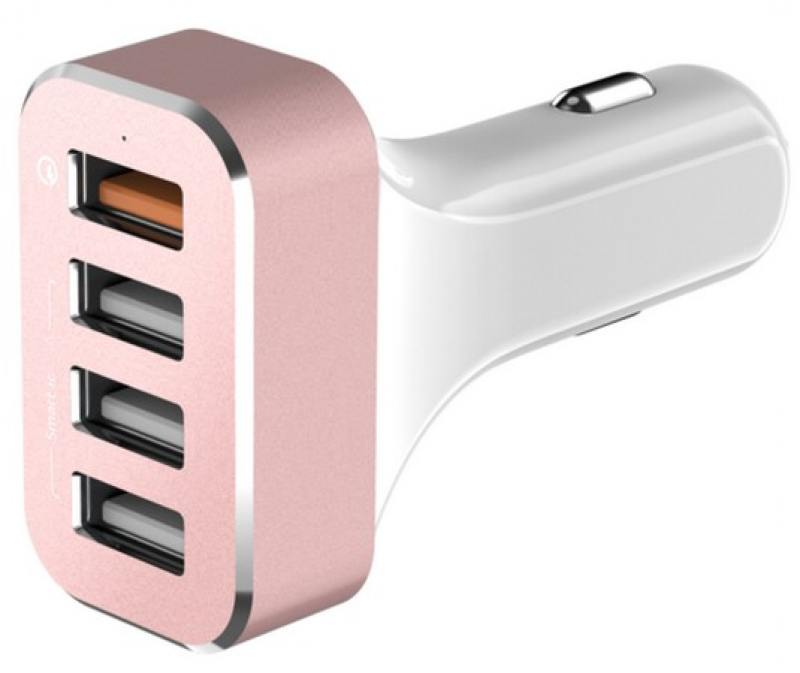 

Автомобильное зарядное устройство LAB.C Car Charger 2.4А 4 x USB розовый LABC-584-RG