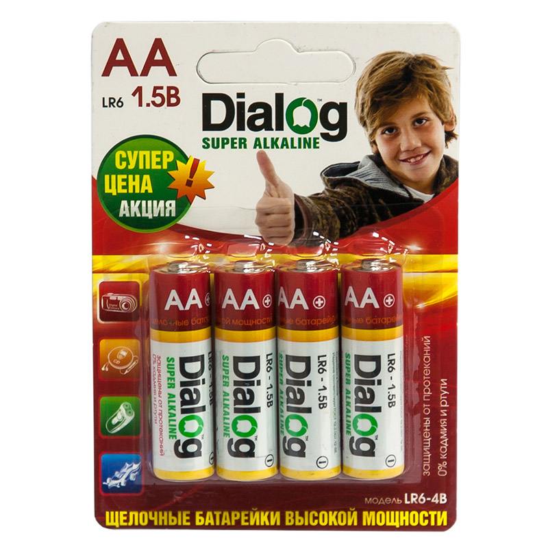 

Батарейки Dialog LR6-4B AA 4 шт