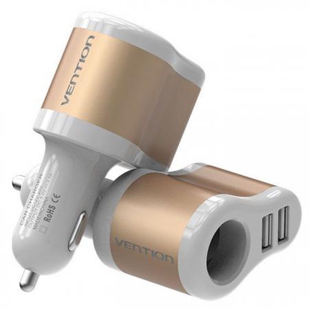 

Автомобильное зарядное устройство Vention CJBW0 3.1А 2 х USB золотой