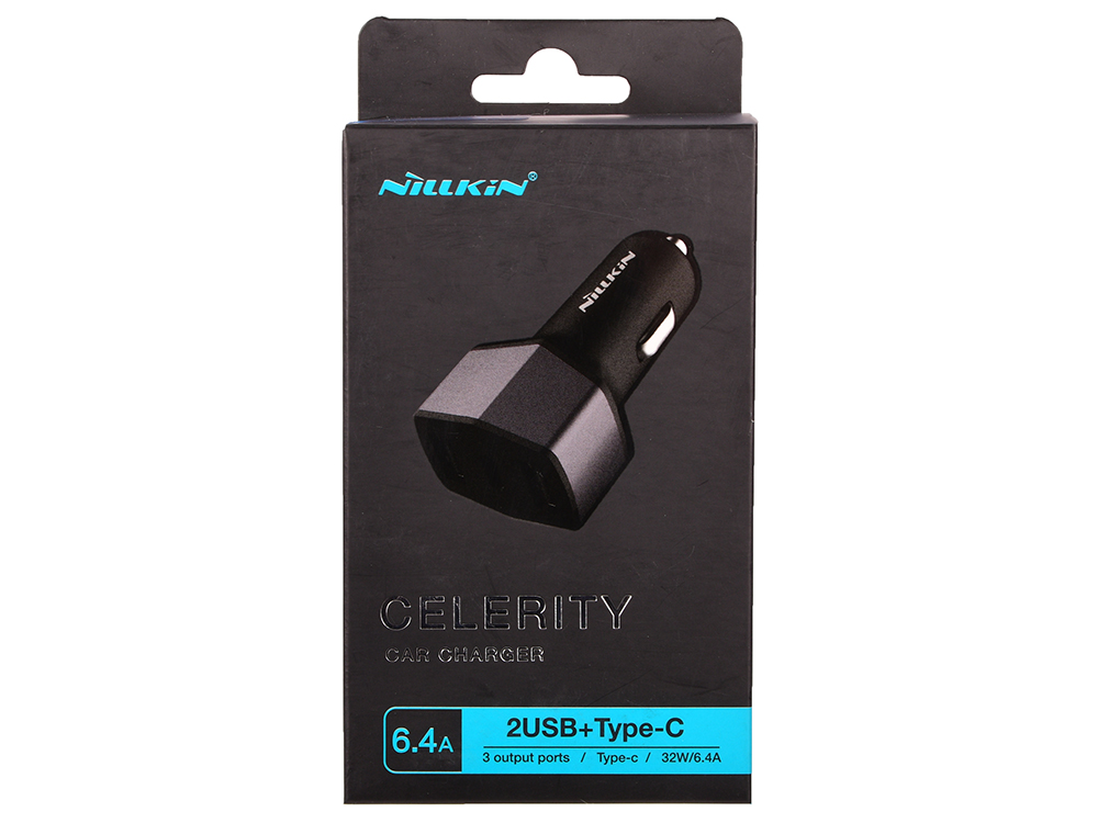 

Автомобильное зарядное устройство Nillkin Celerity Car Charger 6.4А 2 х USB USB-C серый