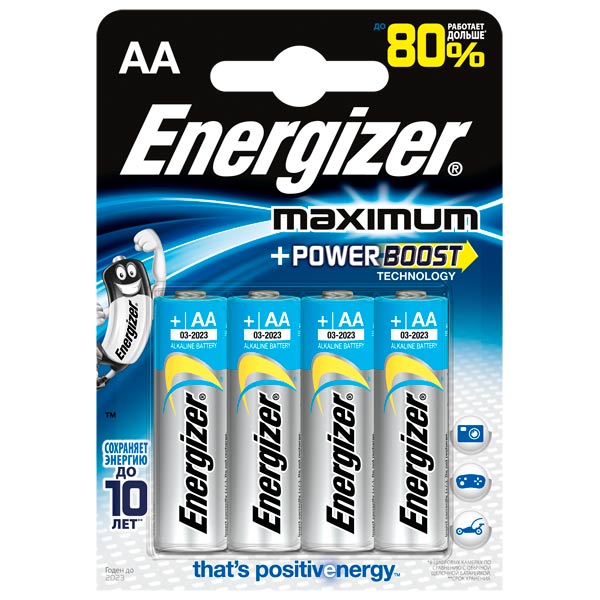 

ENERGIZER Батарейка алкалиновая Maximum LR6/R6 тип АА 4 шт