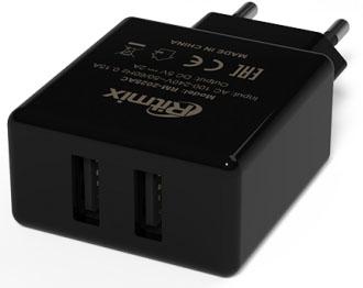 

Сетевое зарядное устройство Ritmix RM-2025AC 2А 2 х USB черный